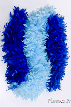 Boa en plumes de coq  - 4 plis, 2 m - turquoise-bleu